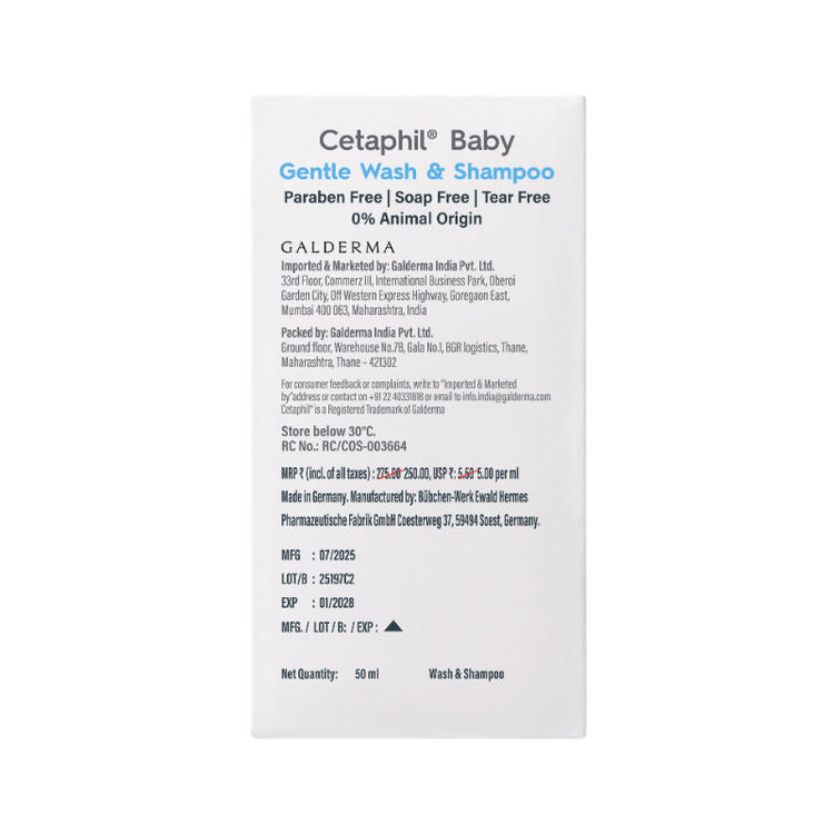 Cetaphil Baby Gentle Wash & Shampoo
(50ml)