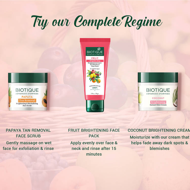Biotique Bio Fruit Brightening & Depigmentation Tan Removal Face Pack (50g)