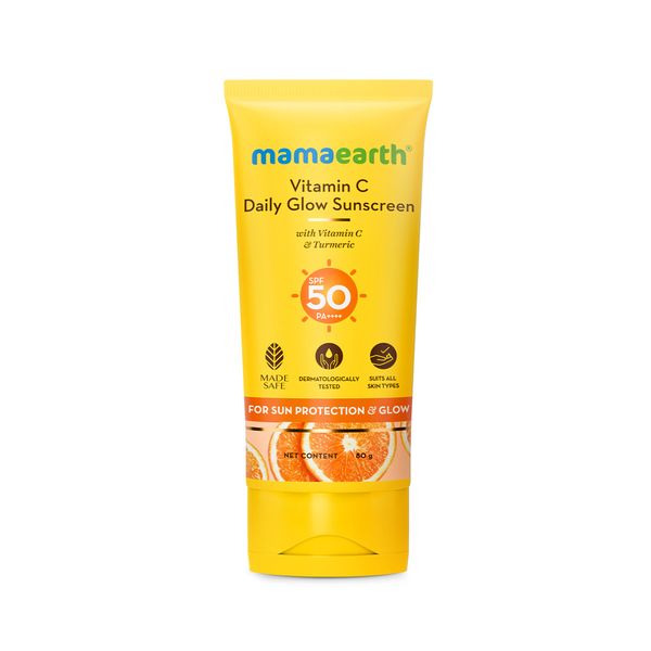 Mamaearth Vitamin C Daily Glow Sunscreen SPF 50 PA++++ – In-Vivo Tested 80g