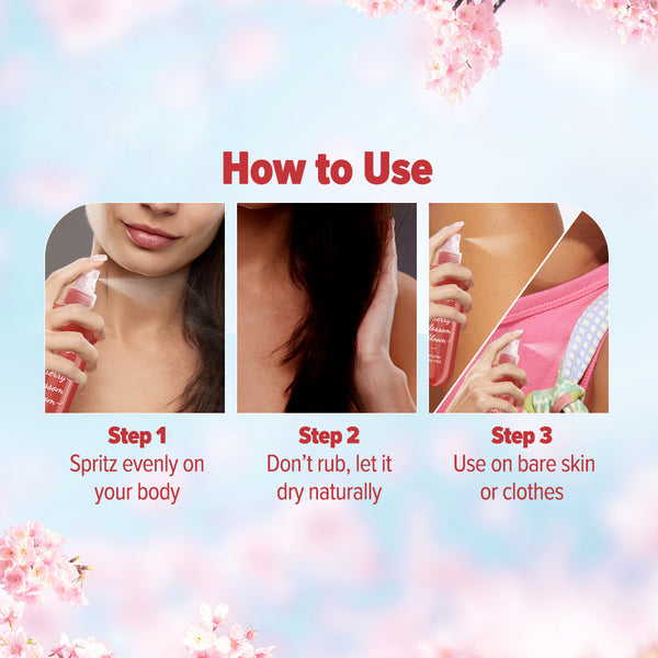 Aqualogica Refresh+ Cherry Blossom Bloom Perfume Body Mist with Zemea and Hyaluronic Acid 150 ml