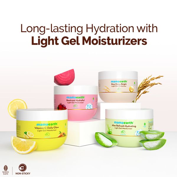 Mamaearth Rice Dewy Bright Light Gel Moisturizer with Rice & Niacinamide For Glass-skin Glow - 200 g