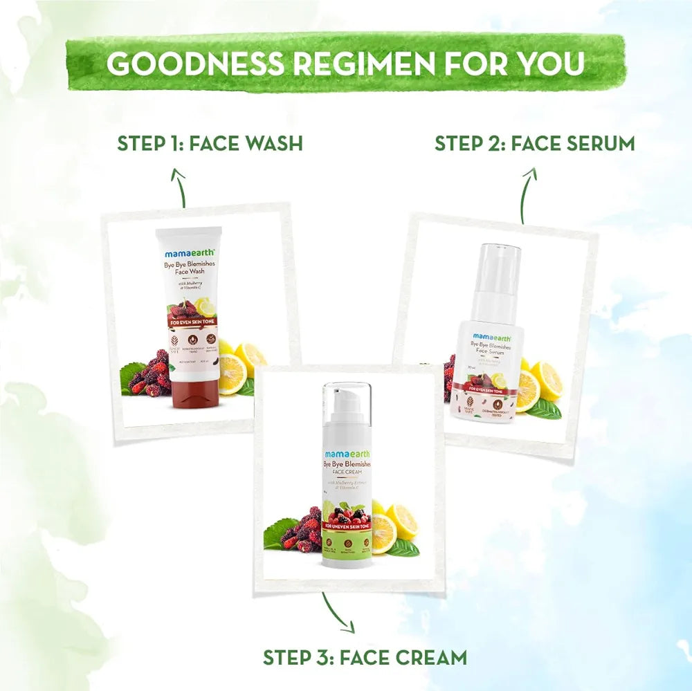 Mamaearth Bye Bye Blemishes Face Wash with Mulberry and Vitamin C for Even Skin Tone - 100 ml