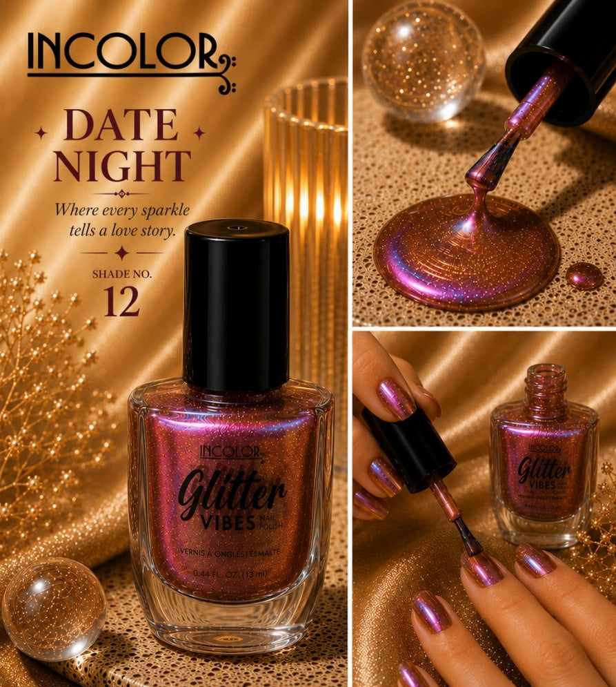 Incolor Glitter Vibes Nail Paints/ 12