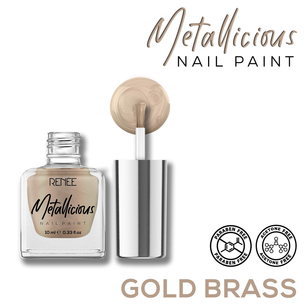 RENEE Metallicious Nail Paint (06 Gold Brass)