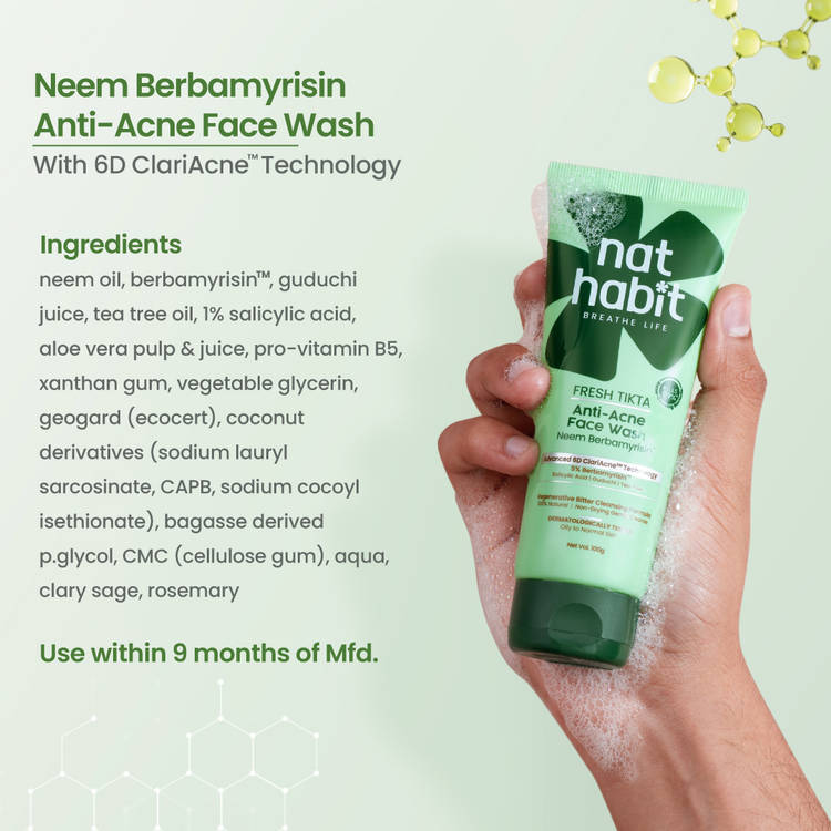Nat Habit Anti-Acne Neem Berbamyrisin Tikta Face Wash (100 g)