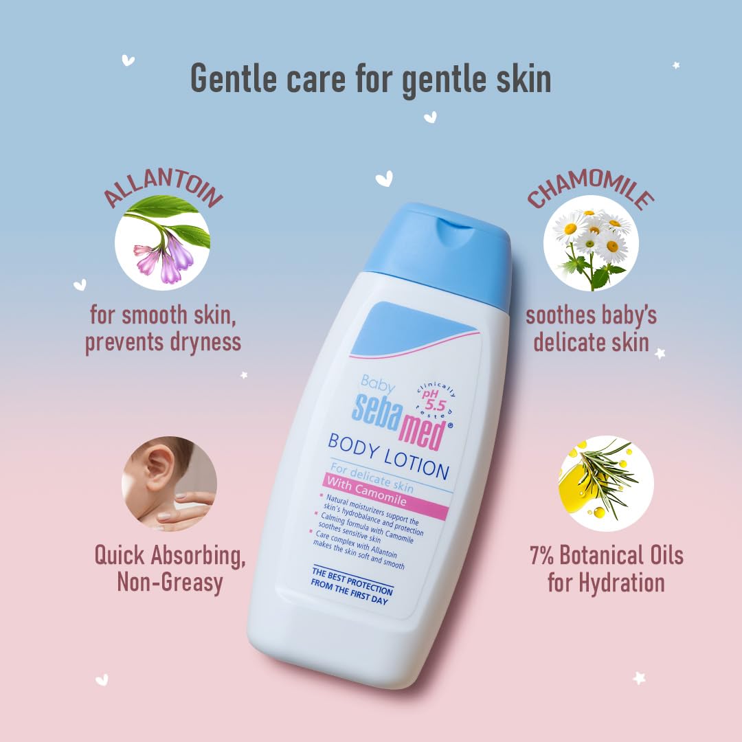 Sebamed Baby Body Lotion, pH 5.5, Long Lasting Moisturiser, Quickly Absorbed
(200ml)