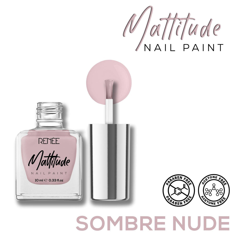 RENEE Mattitude Nail Paint 10ml (12 Sombre Nude)