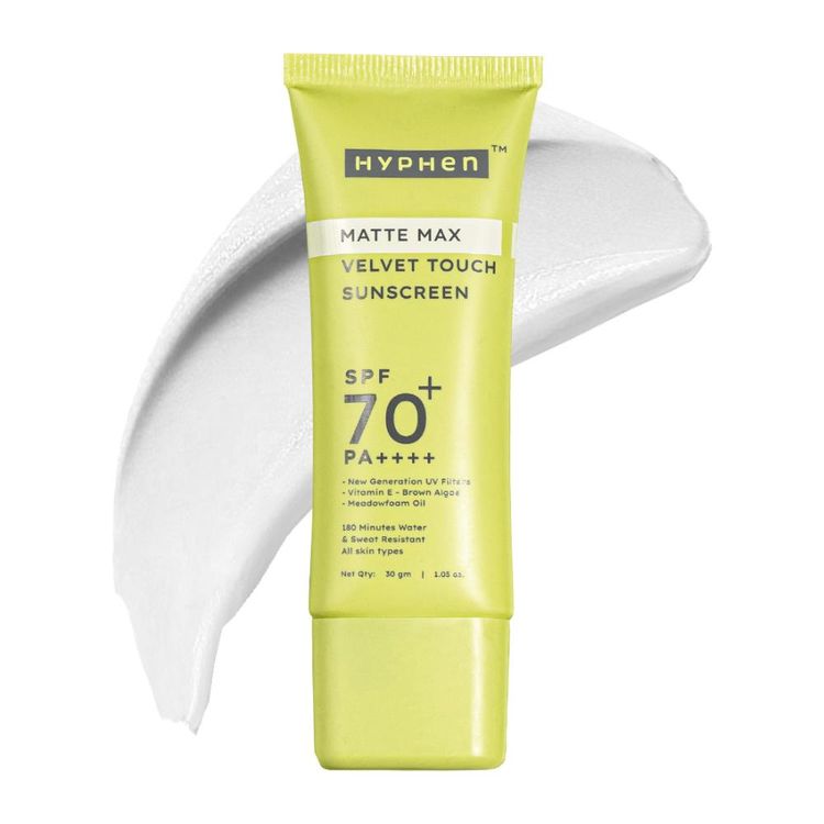Hyphen Matte max velvet touch sunscreen spf 70+ pa++++