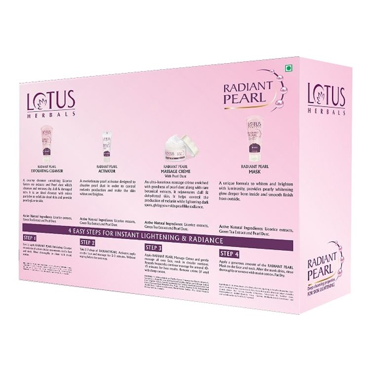 Lotus Herbals Radiant Pearl Cellular Lightening Facial Kit
(170gm)