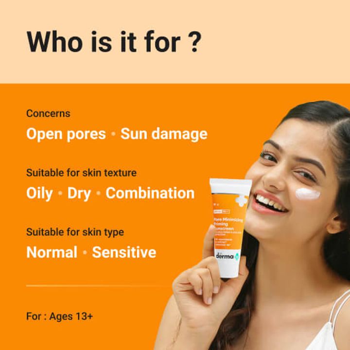 The Derma Co Pore Minimizing Priming Sunscreen with SPF 50 & PA+++ For Open Pores & UVA/UVB Protection - 50g