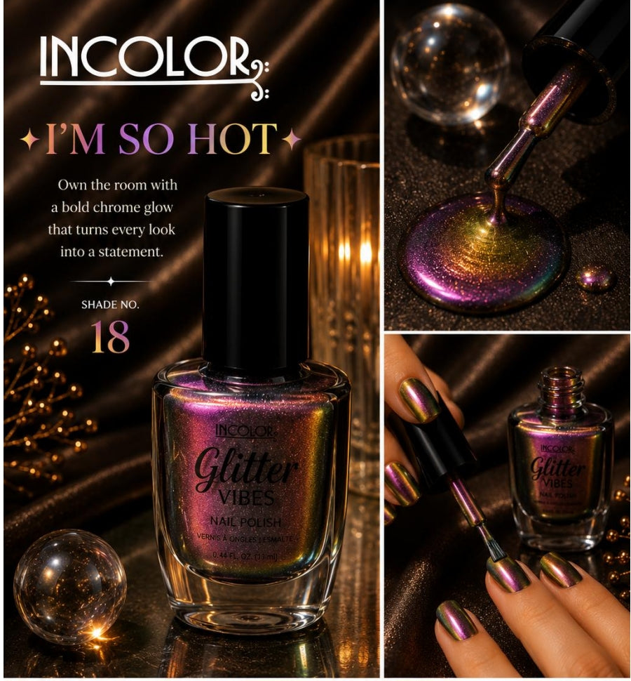 Incolor Glitter Vibes Nail Paints/ 18