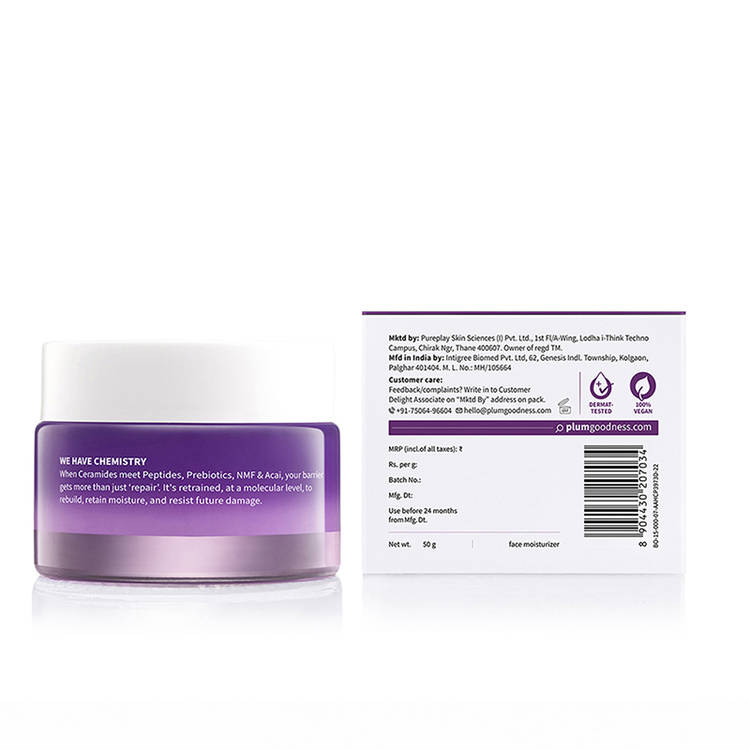 Plum Cerasense Barrier Repair Face Moisturizer With Ceramides & Peptides For Dry, Sensitive Skin (50g)