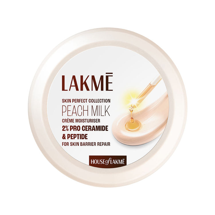 Lakmé Peach Creme Moisturiser, Ceramide & Peptide, Skin Barrier Repair & Hydrated Glow
(50 g)