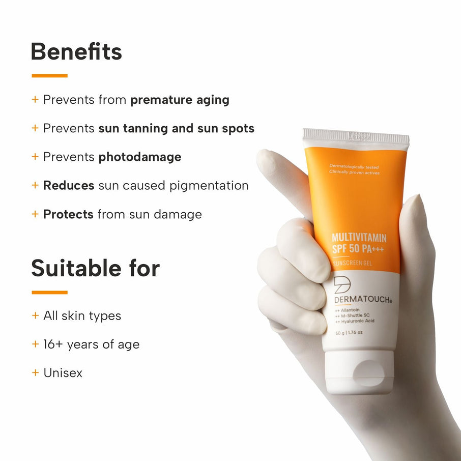 Dermatouch Multivitamin SPF 50 PA+++ Sunscreen Gel-50g