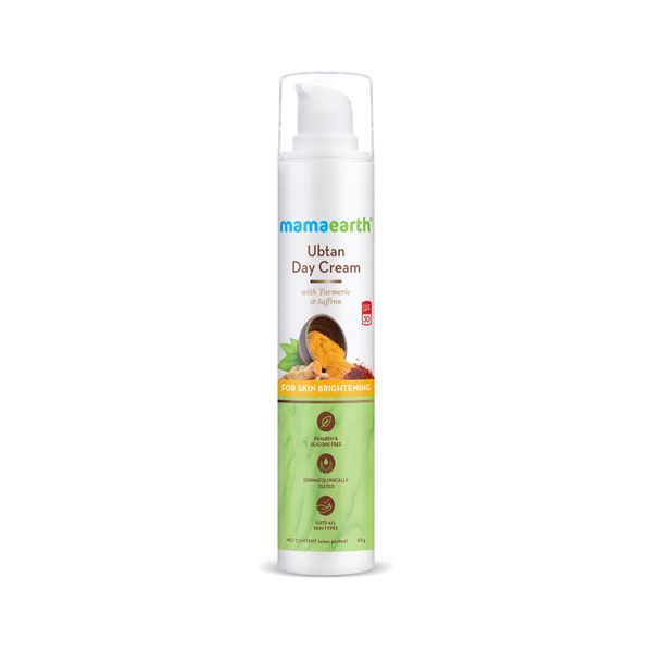 Mamaearth Ubtan Day Cream with Turmeric & Saffron for Skin Brightening – 50 g