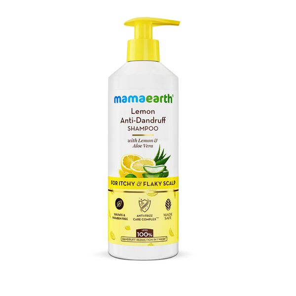Mamaearth Lemon Anti-Dandruff Shampoo with Lemon & Aloe Vera for Itchy & Flaky Scalp - 400ml