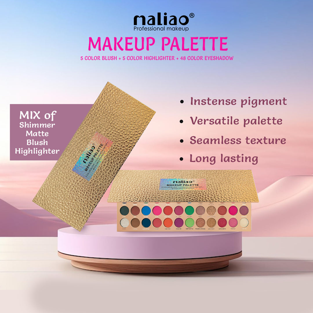 Maliao 5 color blush + 5 color highlighter + 48 color eyeshadow