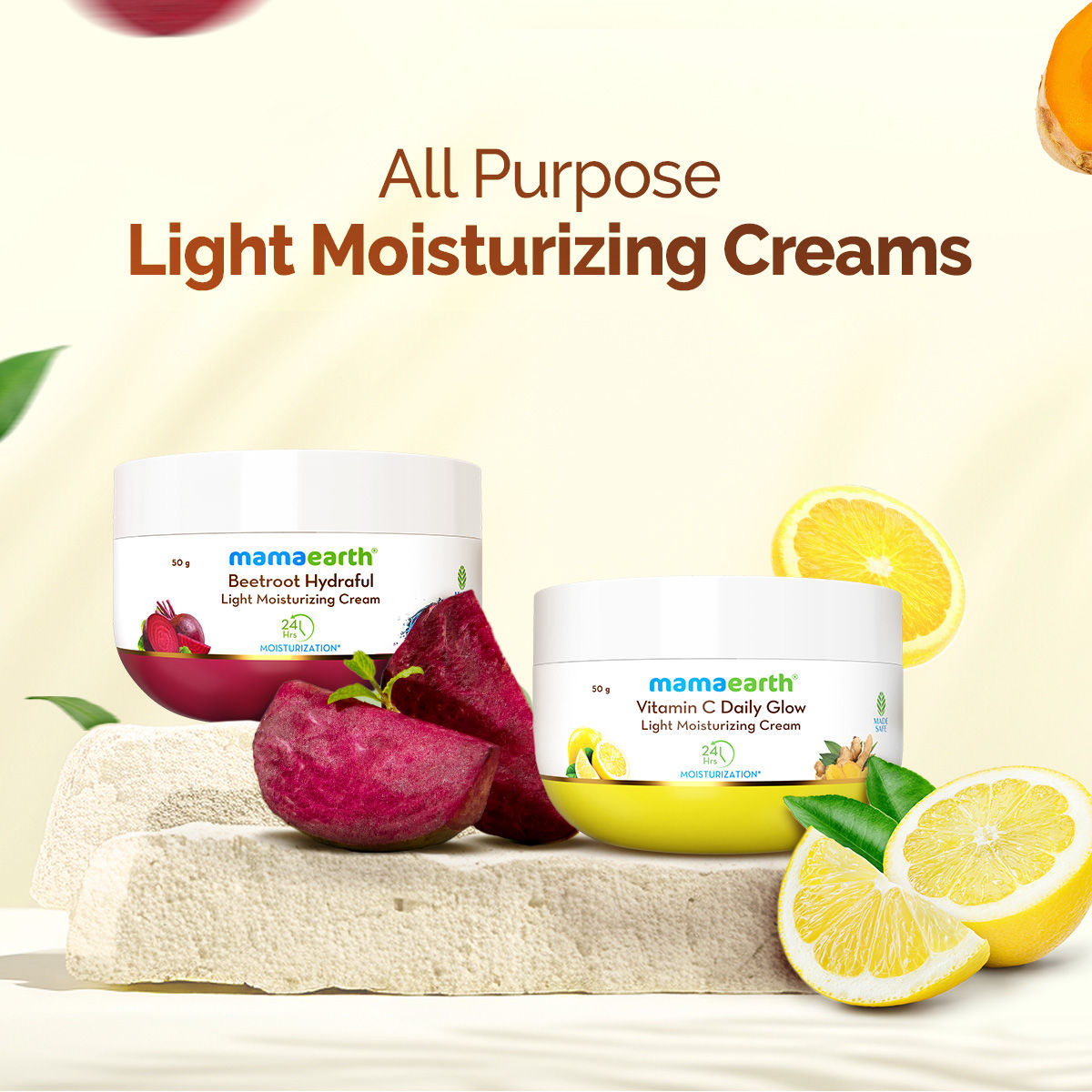 Mamaearth Vitamin C Daily Glow Light Moisturizing Cream (50g)