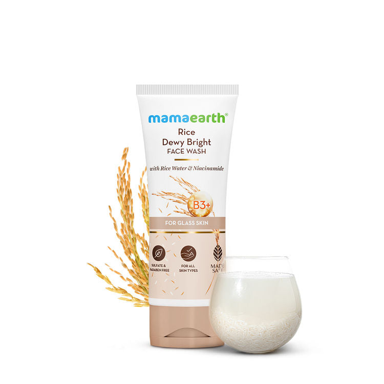Mamaearth Rice Face Wash With Rice Water & Niacinamide For Glass Skin 100ml