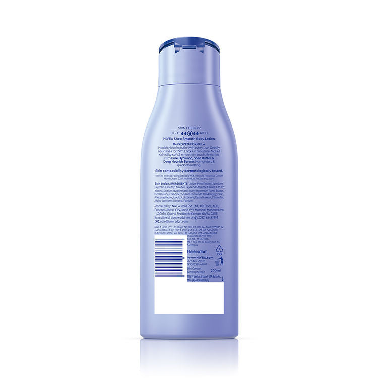 NIVEA Shea butter BODY LOTION - 5 in 1 COMPLETE CARE for 48H Moisturised Skin (Dry Skin)
(200 ml)
