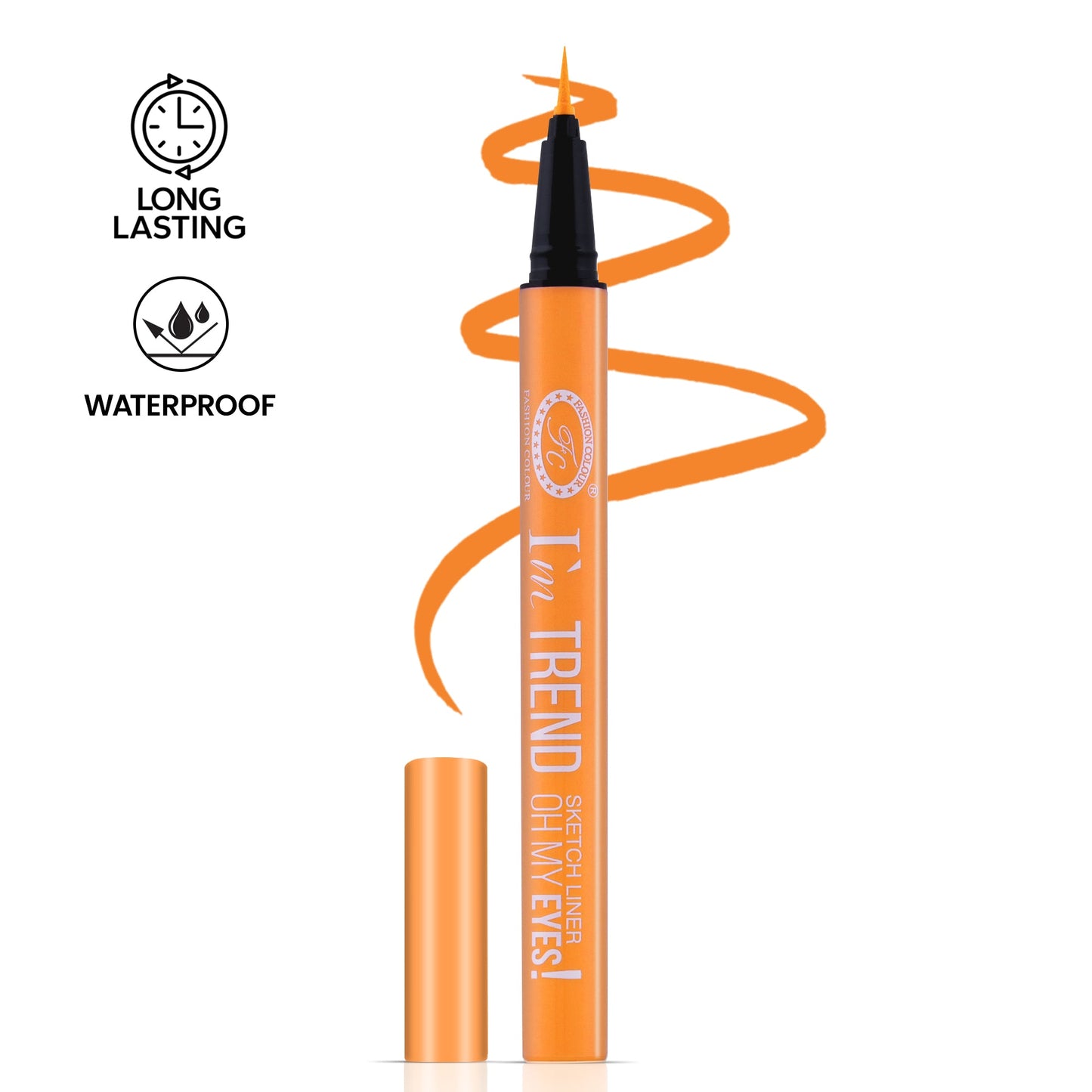 Fashion Color I'm TREND SKETCH LINER ~ Oh My Eyes Quick-Dry Long Lasting(VITALITY ORANGE)
