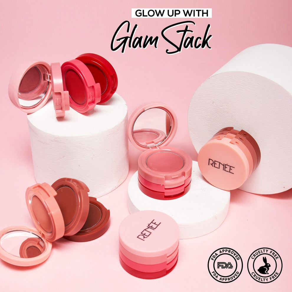 RENEE Glam Stack 3-In-1 Lip & Cheek Tint (Pink)
