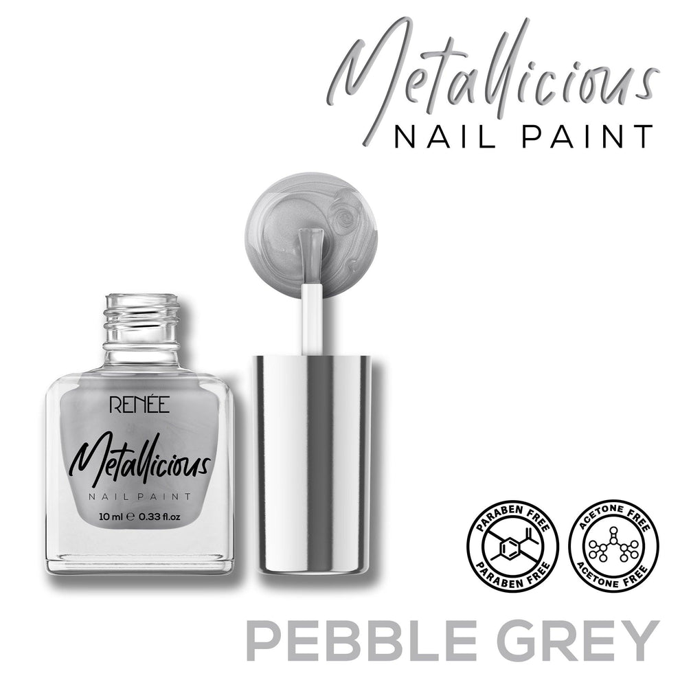 RENEE Metallicious Nail Paint (04 Pebble Grey)