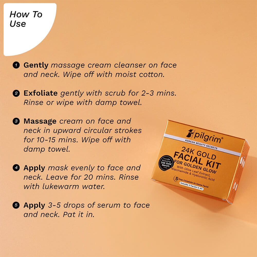 Pilgrim 24K Gold Facial Kit For Golden Glow
Make Your Skin Glow Like Gold