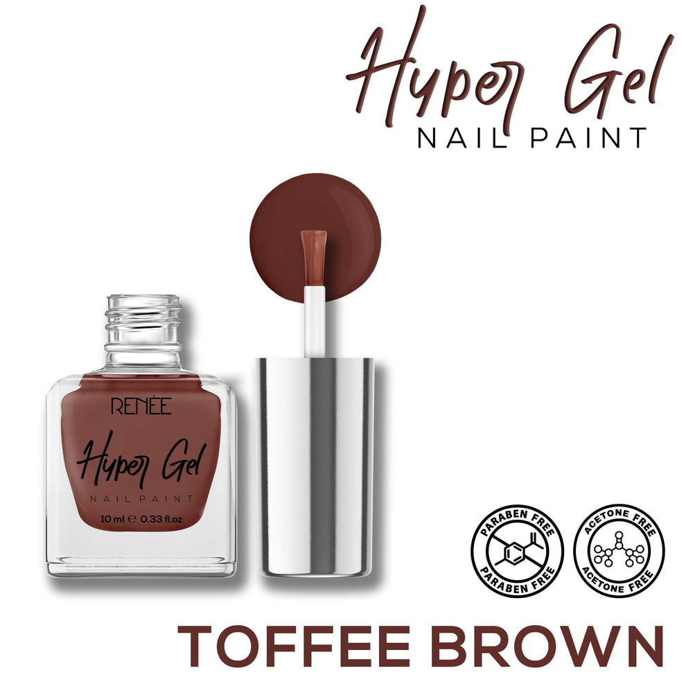 RENEE Hyper Gel Nail Paint 10ml (01 Toffee Brown)