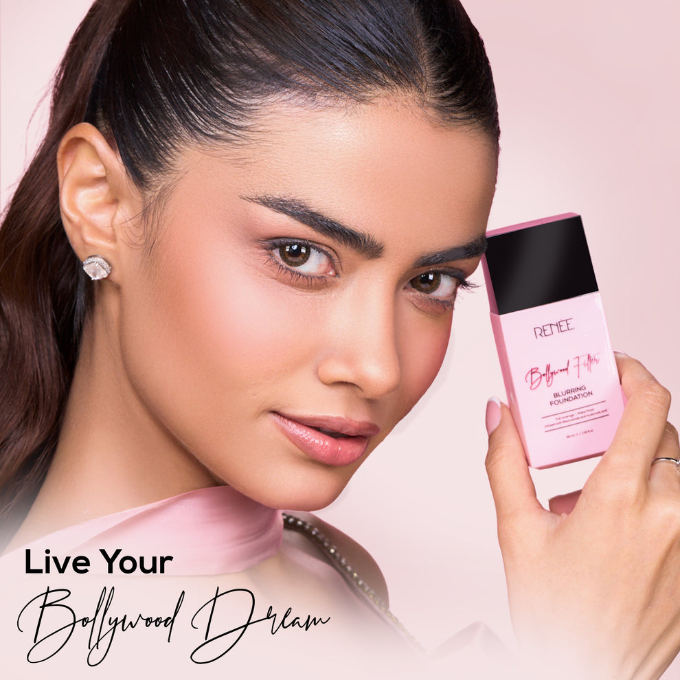 RENEE Bollywood Filter Pore Minimising Blurring Liquid Foundation With Matte Finish & Full Coverage (5 Fudge Veil)