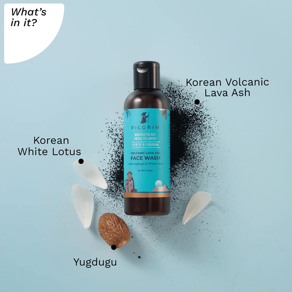 Pilgrim Volcanic Lava Ash Face Wash with Yugdugu & White Lotus