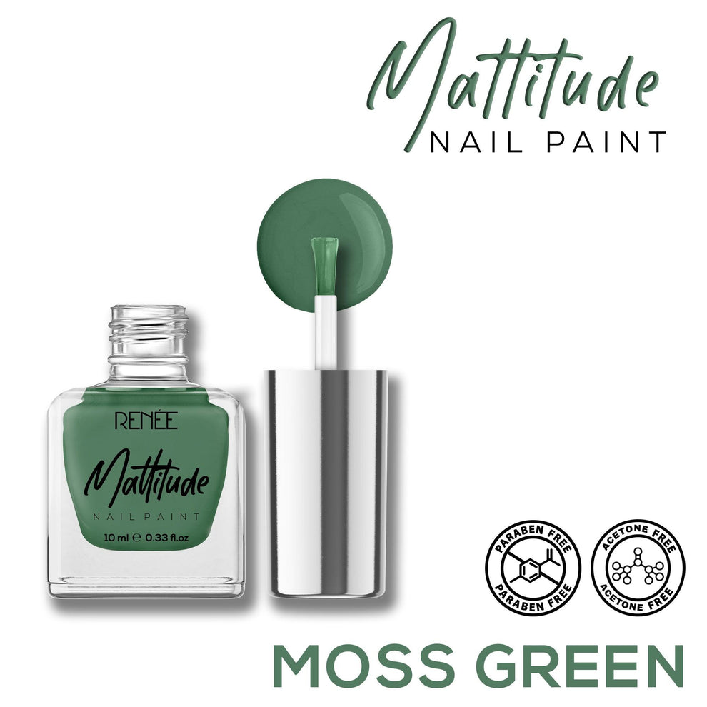 RENEE Mattitude Nail Paint 10ml (10 Moss Green)