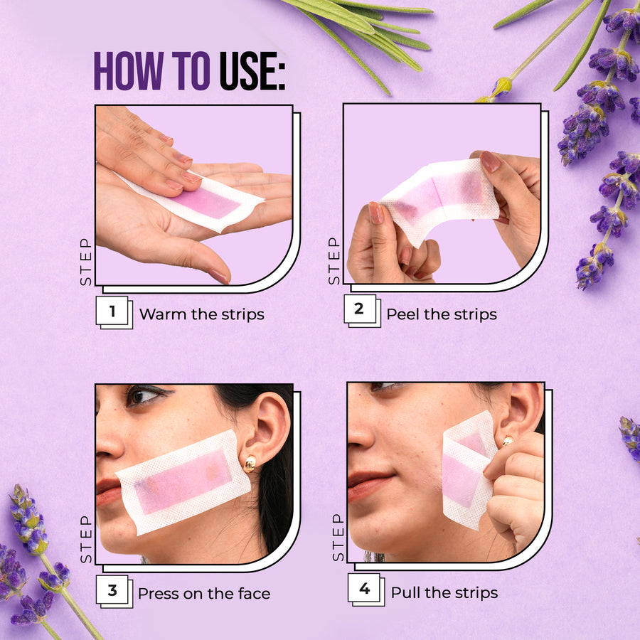 Hilary Rhoda One Go Facial Wax Strips 02 Lavender