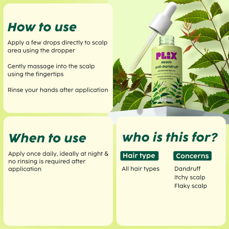 Plix Neem Anti-Dandruff Advanced Hair Serum
(50ml)
