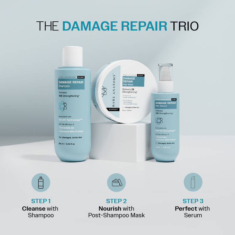 Bare Anatomy Damage Repair Shampoo for Damaged, Dry & Frizzy Hair Paraben & Sulphate Free Shampoo (250ml)