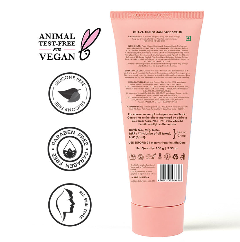 Mcaffeine Guava Tini De-Tan Face Scrub - 100gm