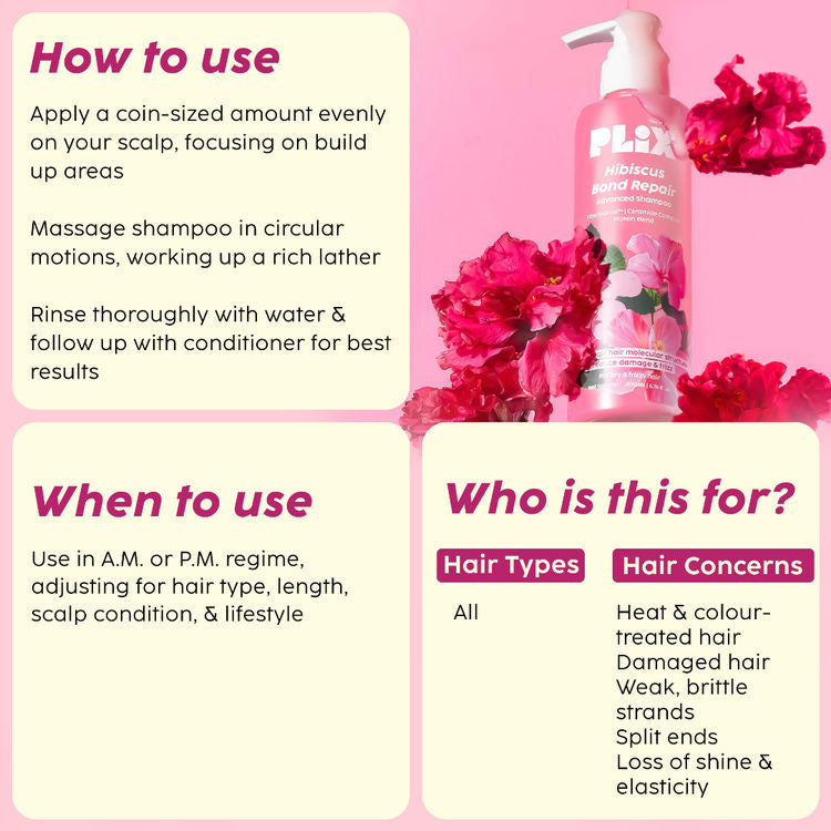 Plix Hibiscus Bond Repair Advanced Shampoo
(200ml)