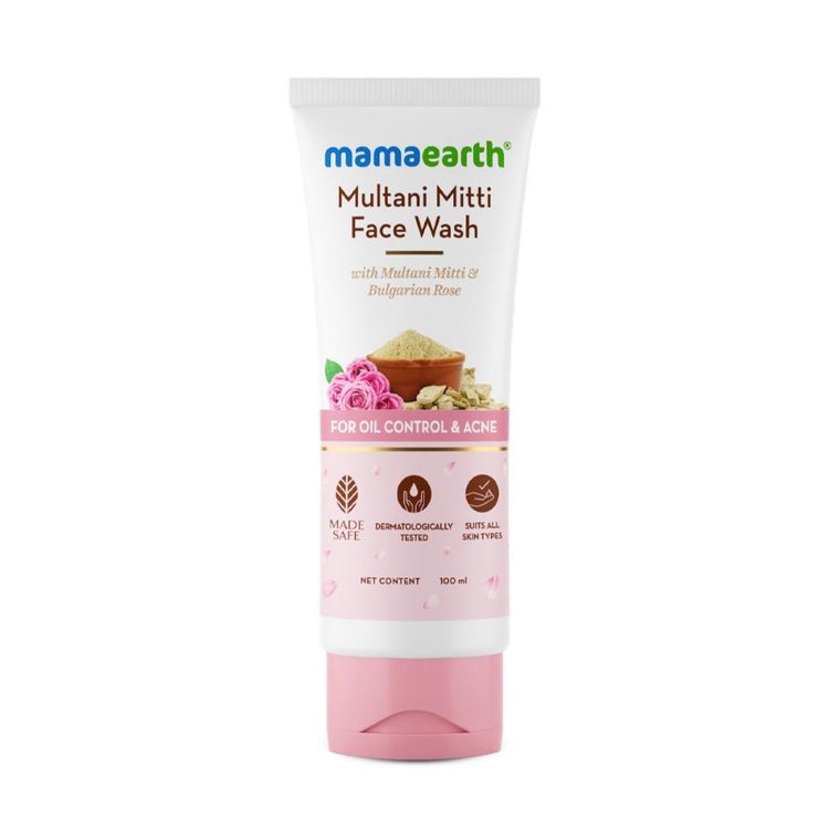 Mamaearth Multani Mitti Face Wash With Multani Mitti & Bulgarian Rose (100ml)