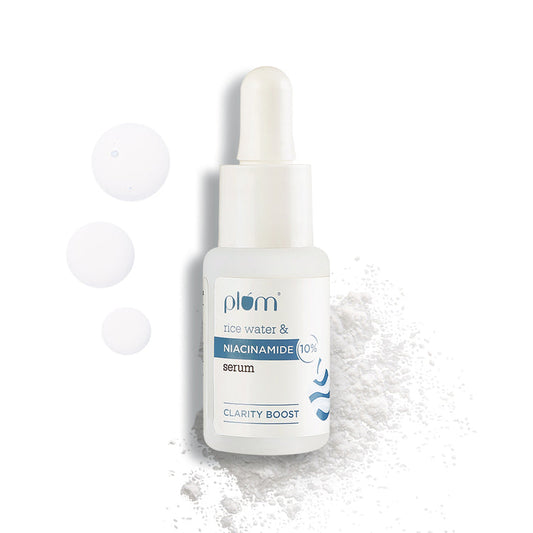 Plum 10% Niacinamide Face Serum with Rice Water | Suits All Skin Types | Fragrance Free | 15ml