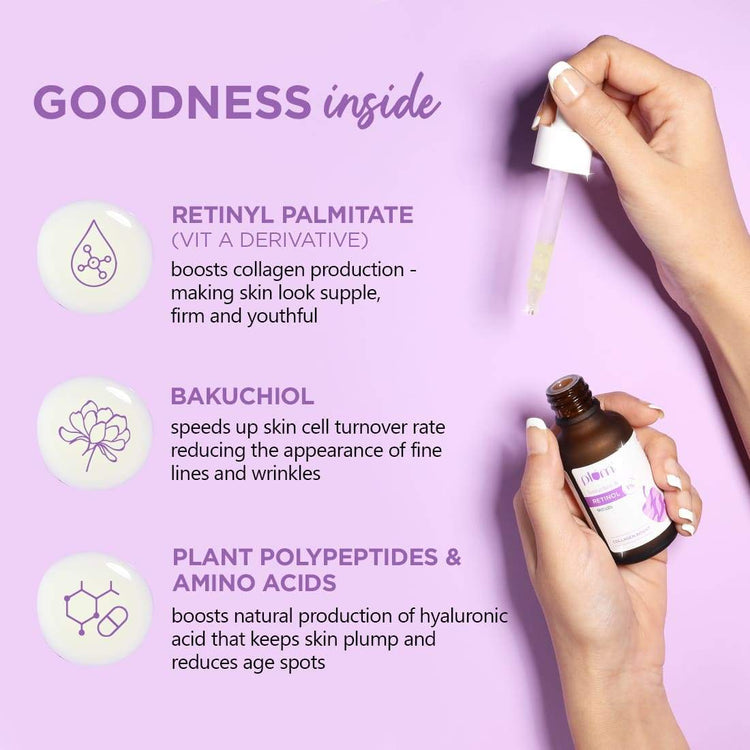 Plum 1% Retinol Face Serum with Bakuchiol | 100% Vegan & Fragrance-Free | 30ml