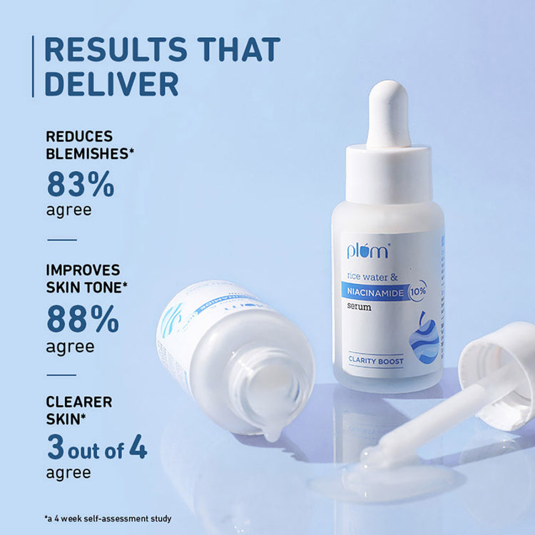 Plum 10% Niacinamide Face Serum with Rice Water | Suits All Skin Types | Fragrance Free | 15ml