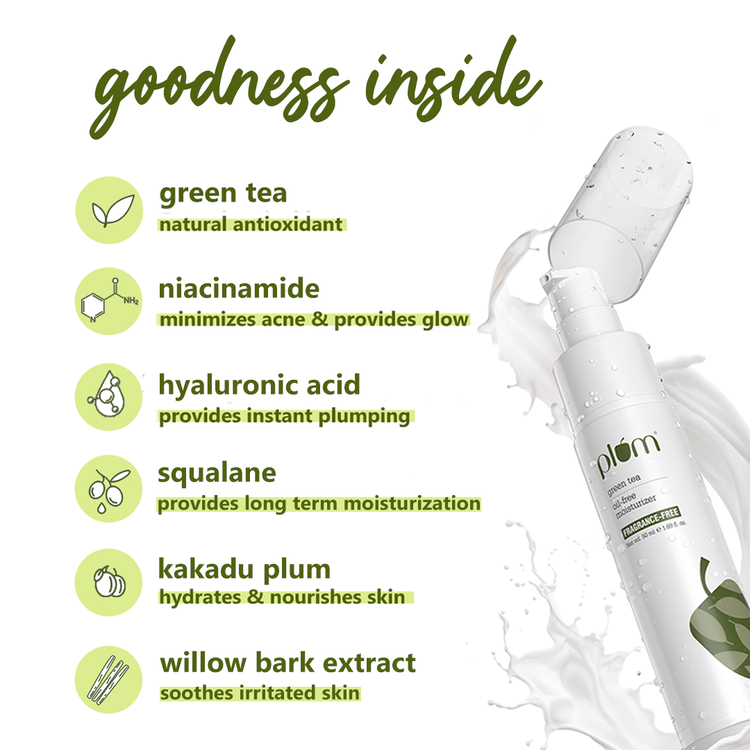 Plum Green Tea Oil-Free Moisturizer | Contains Niacinamide & Hyaluronic Acid | 100% Fragrance-Free | For Daily Use

| 50ml