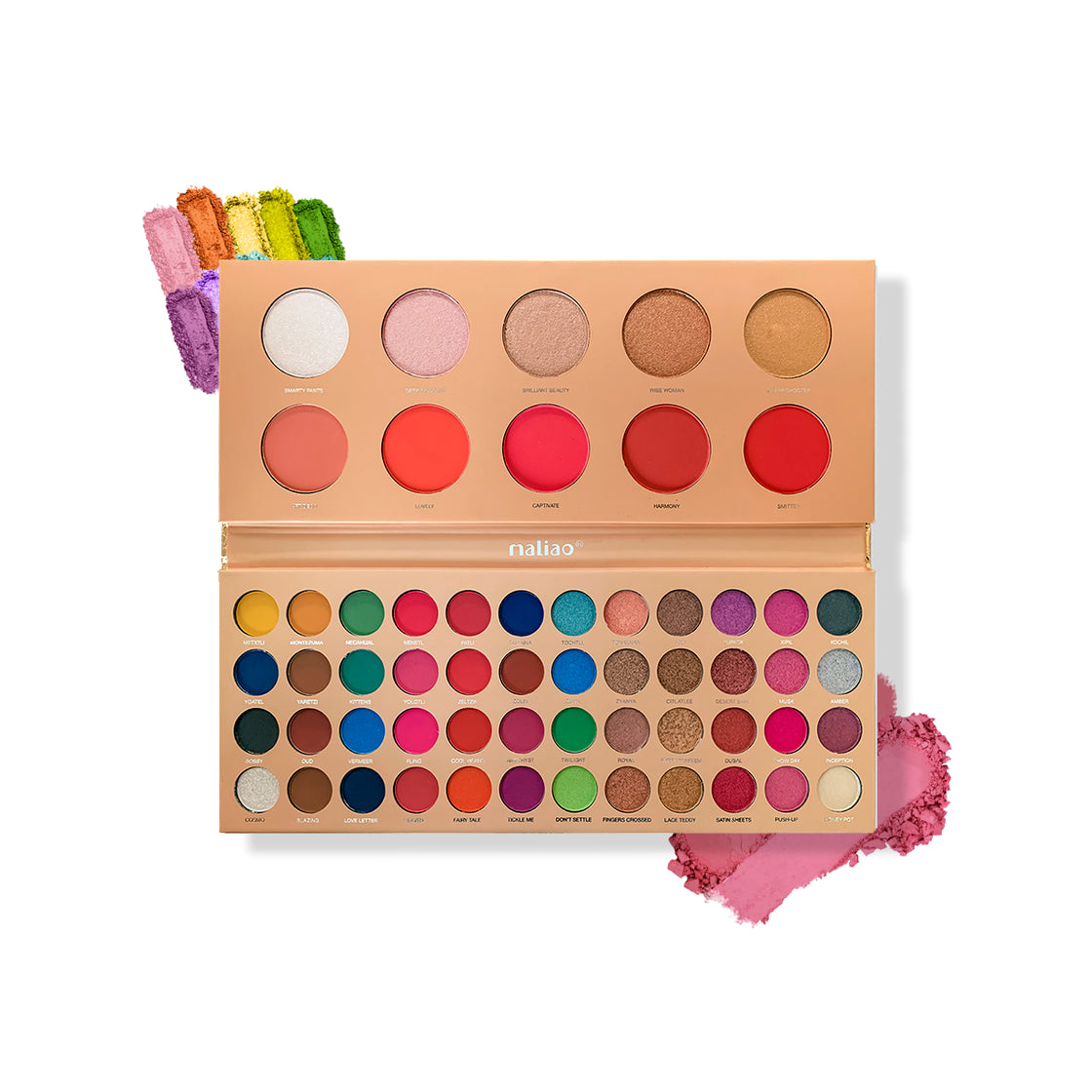 Maliao All-In-One Eyeshadow Palette Pro - 58 Colors With 5 Blush, 5 Highlighter, 48 Eyeshadows