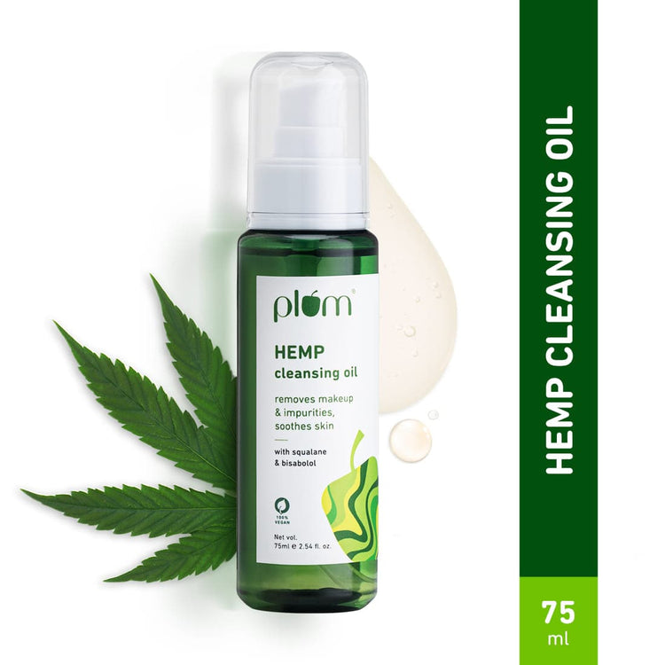 Plum Hemp Cleansing Oil with Squalane & Bisabolol | All Skin Types | Fragrance-Free | 100% Vegan | 75ml