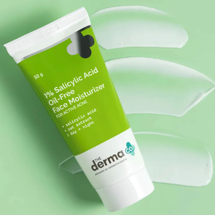 The Derma Co 1% Salicylic Acid Oil-Free Moisturizer For Face with Oat Extract - 50g