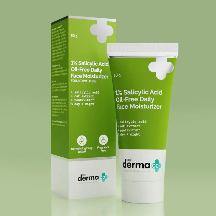 The Derma Co 1% Salicylic Acid Oil-Free Moisturizer For Face with Oat Extract - 50g