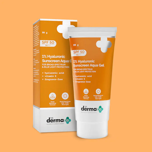 The Derma co 1% Hyaluronic Sunscreen Aqua Gel with SPF 50 & PA++++ - 80g