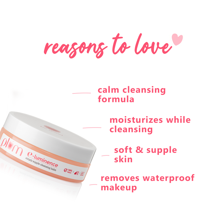 Plum E-Luminence Simply Supple Cleansing Balm | Enriched with Vitamin E | For Normal, Dry, Combination Skin | 90gm
