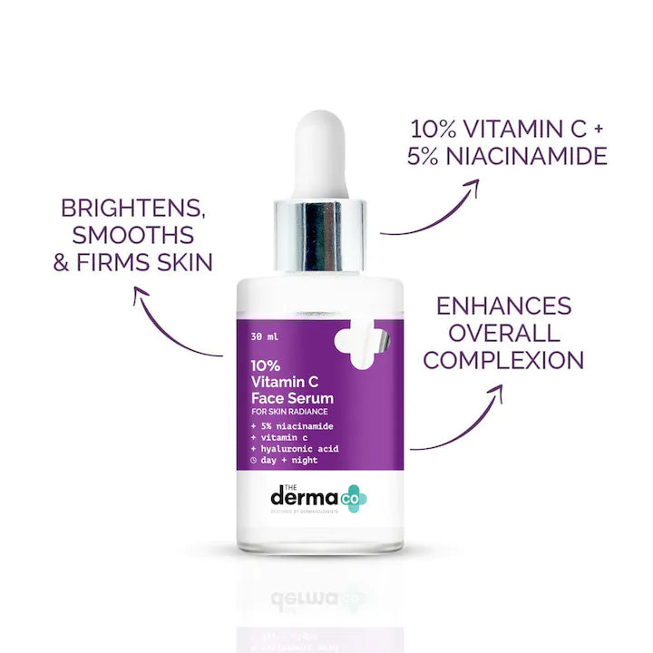 The Derma Co 10% Vitamin C Face Serum with 5% Niacinamide & Hyaluronic Acid - 30ml