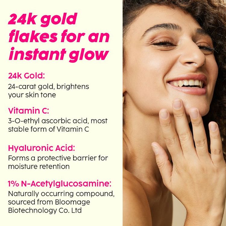 Plix 24k Guava Gold Lightweight Face Serum With Vitamin C & Hyaluronic Acid, Primer For Glowing Skin
(30ml)